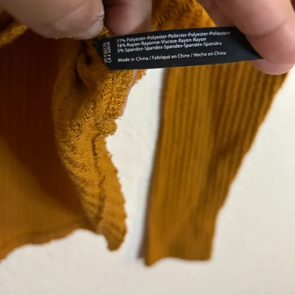 Urban Outfitters Out From Under Mustard Waffle Knit Twist Front Top - Picture 6 of 7